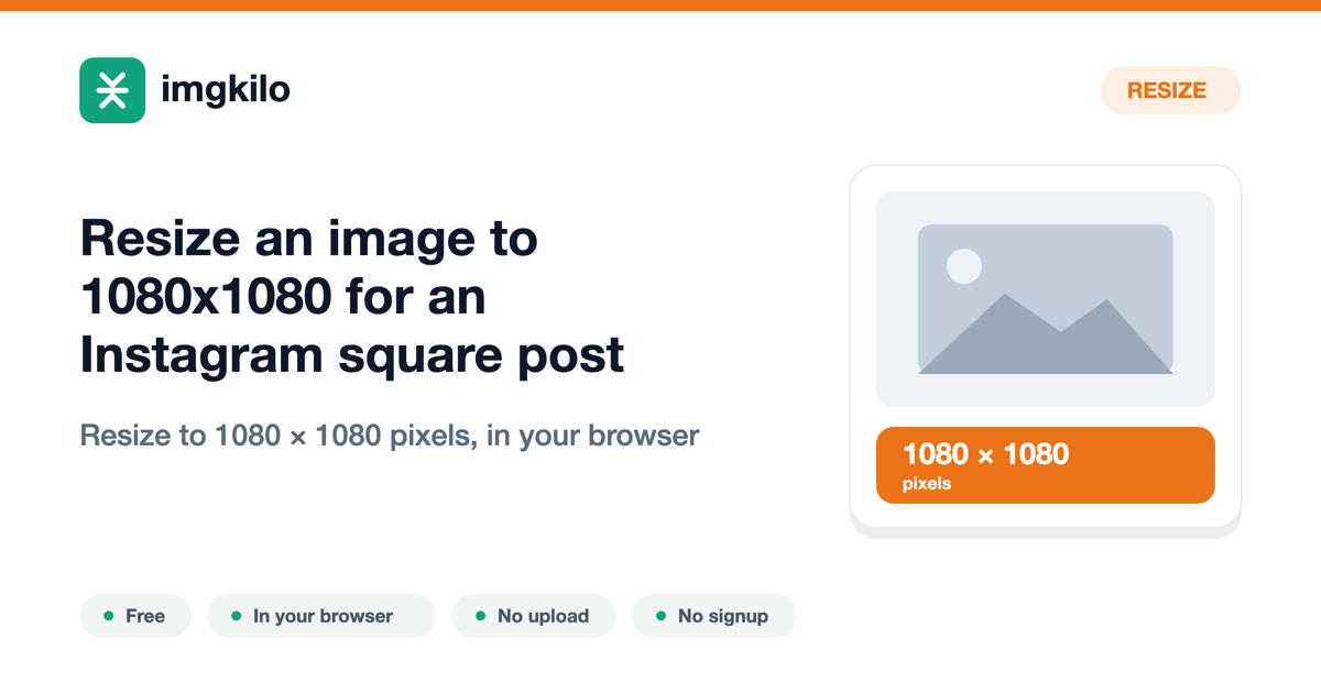 Resize an image to 1080x1080 for an Instagram square post
