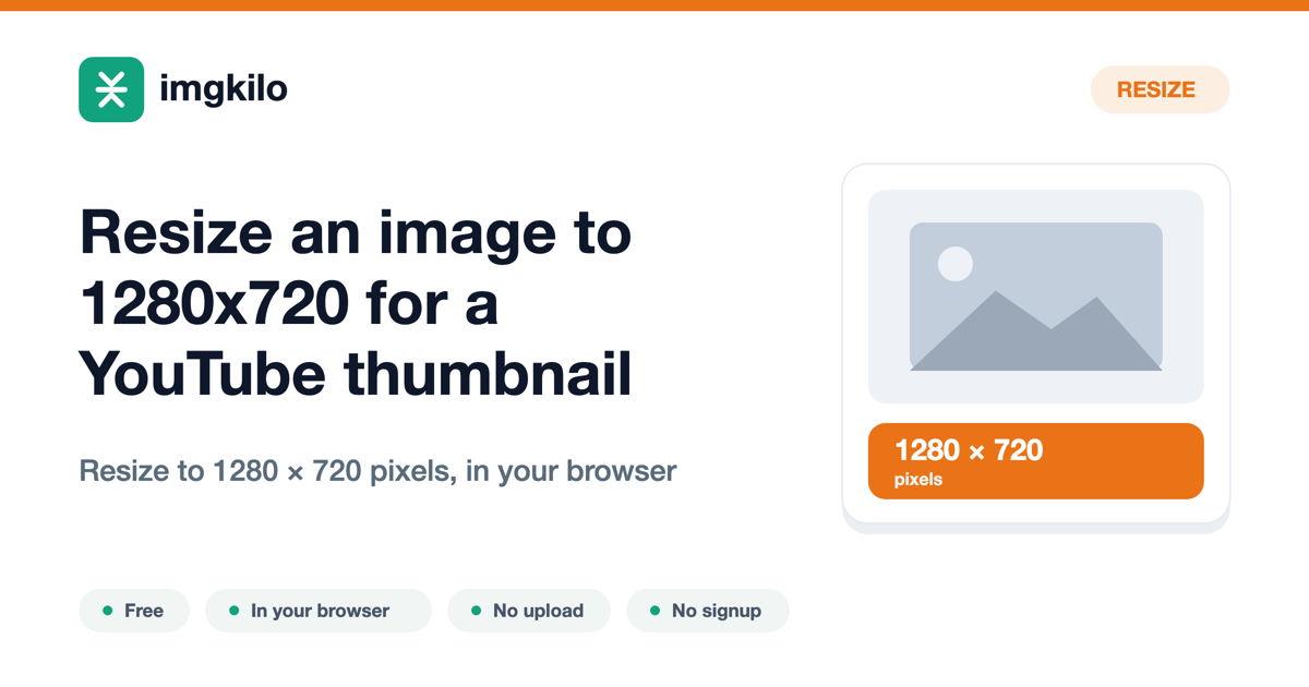 Resize an image to 1280x720 for a YouTube thumbnail