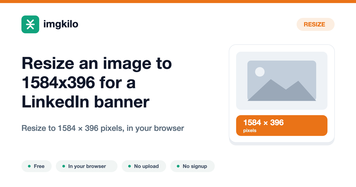 Resize an image to 1584x396 for a LinkedIn banner