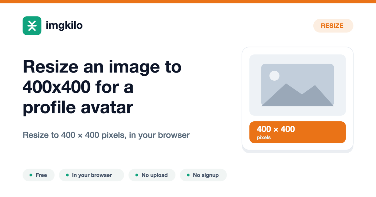 Resize an image to 400x400 for a profile avatar