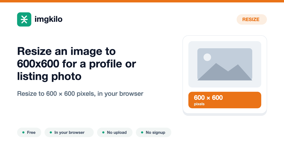 Resize an image to 600x600 for a profile or listing photo