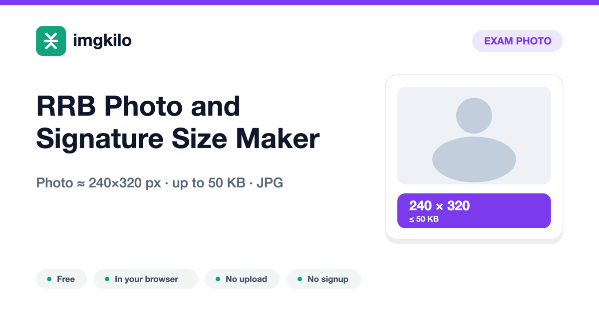 RRB Photo and Signature Size Maker