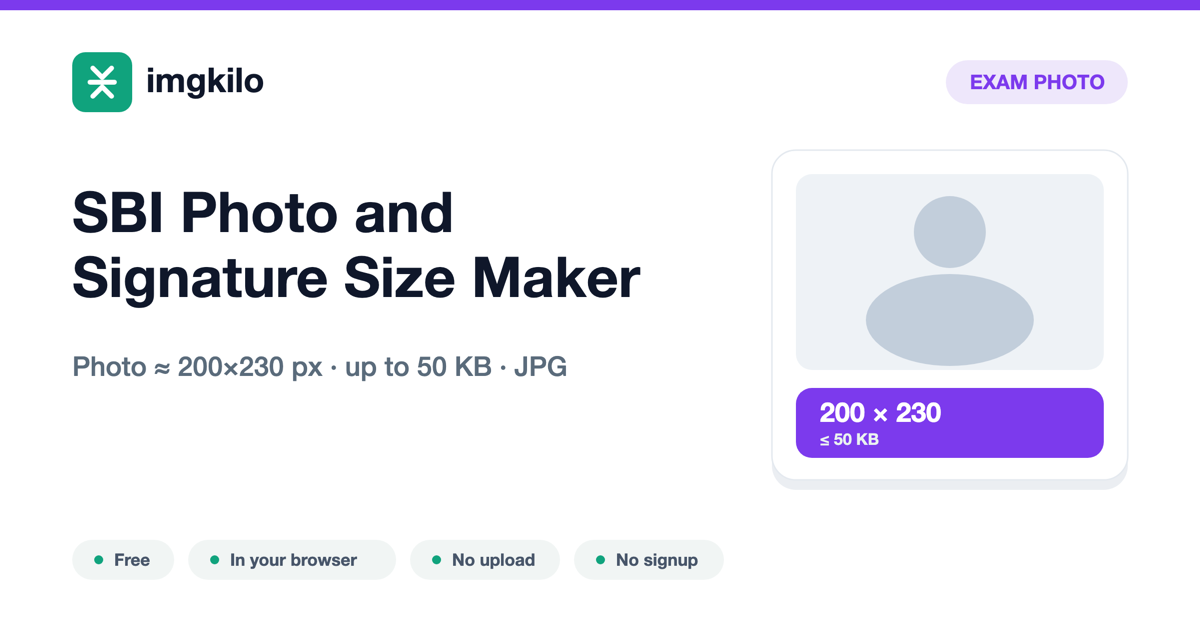 SBI Photo and Signature Size Maker