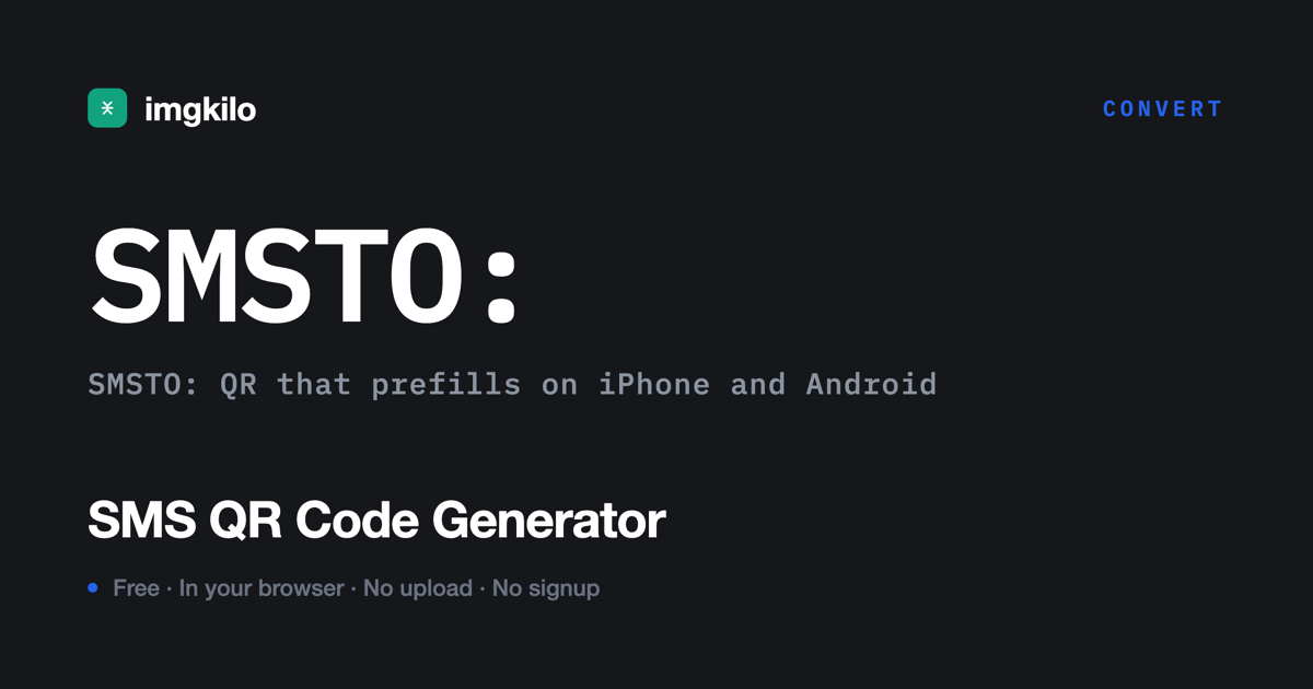 SMS QR code that prefills on iPhone and Android