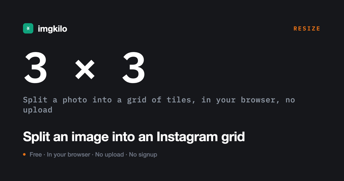 Split an image into an Instagram grid