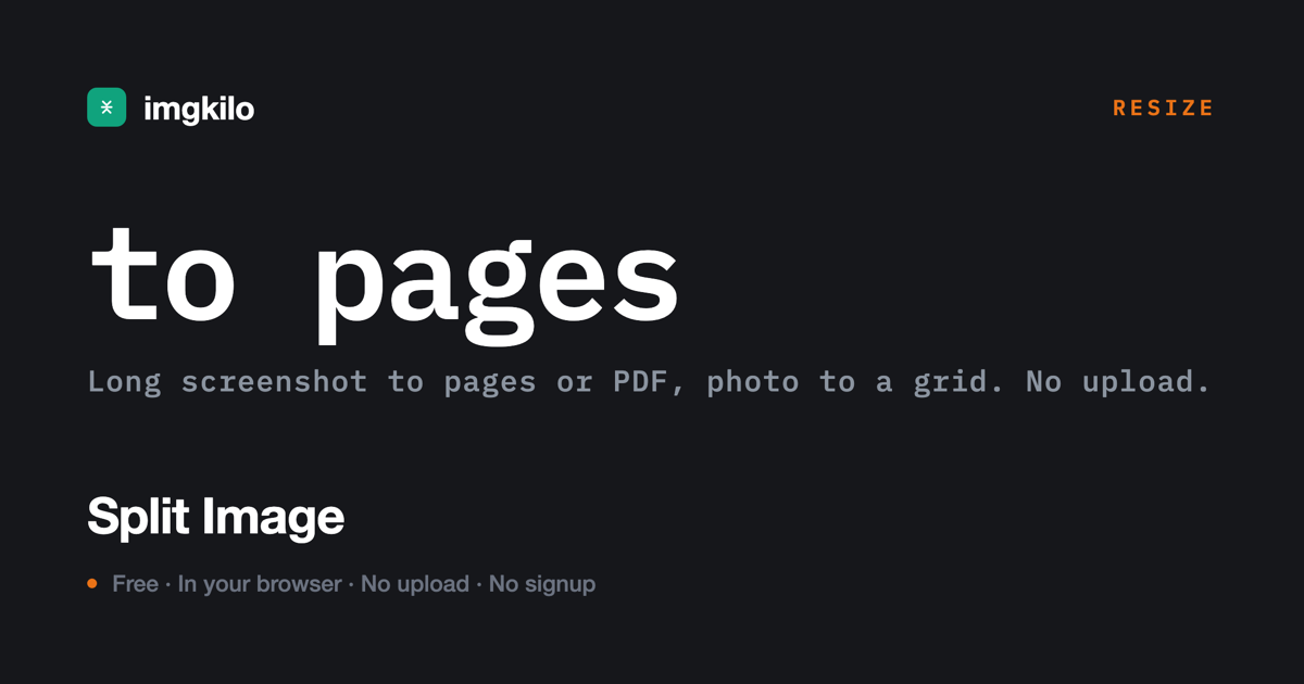 Split an image online, free
