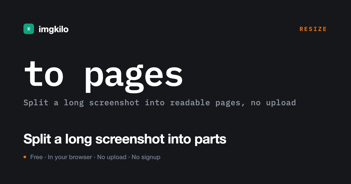 Split a long screenshot into parts