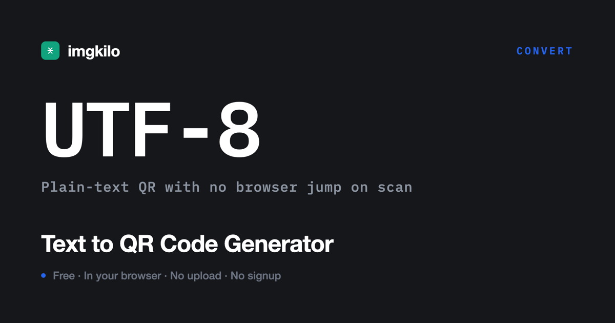 Plain-text QR code that does not open a browser