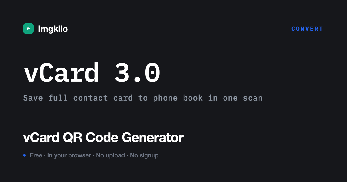 vCard QR to save your contact in one scan