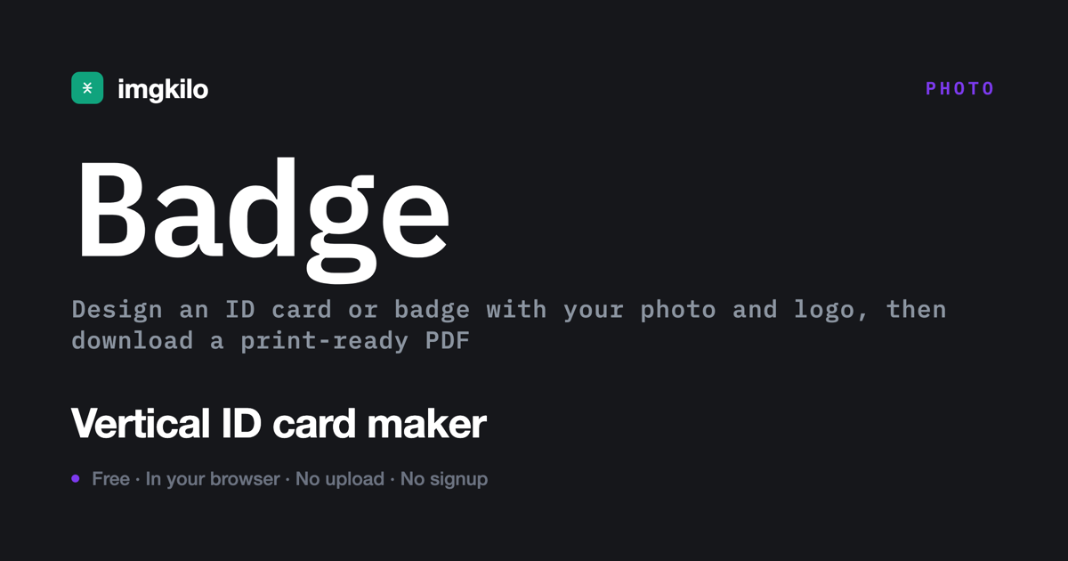 Vertical ID card maker