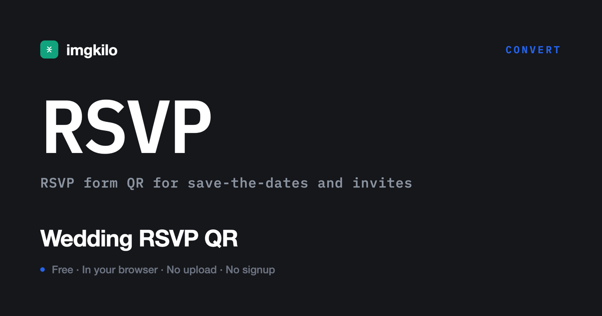 Wedding RSVP QR code for invitation details cards