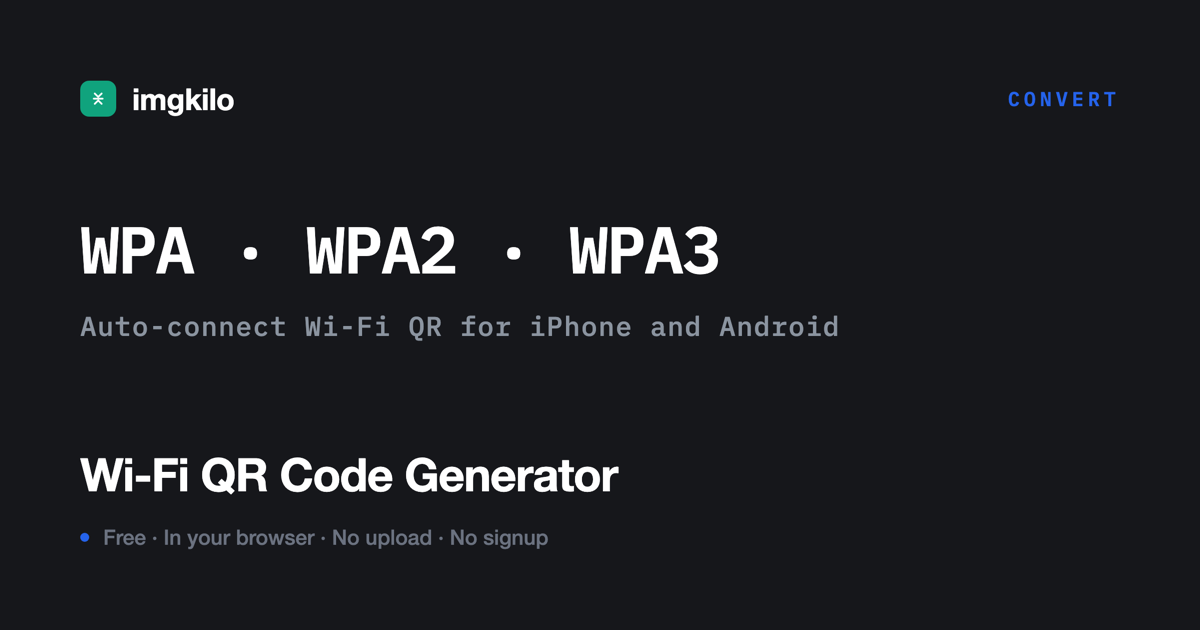 Wi-Fi QR code that auto-connects on iPhone and Android